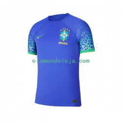 Camisola Brasil Homem Equipamento Segundo Copa do Mundo 2022 Manga Curta